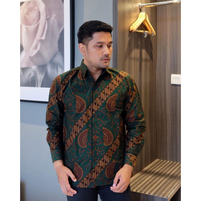 KEMEJA BATIK PREMIUM BATIK LENGAN PANJANG PARAMARTA KATUN HALUS LAPIS FURING A114