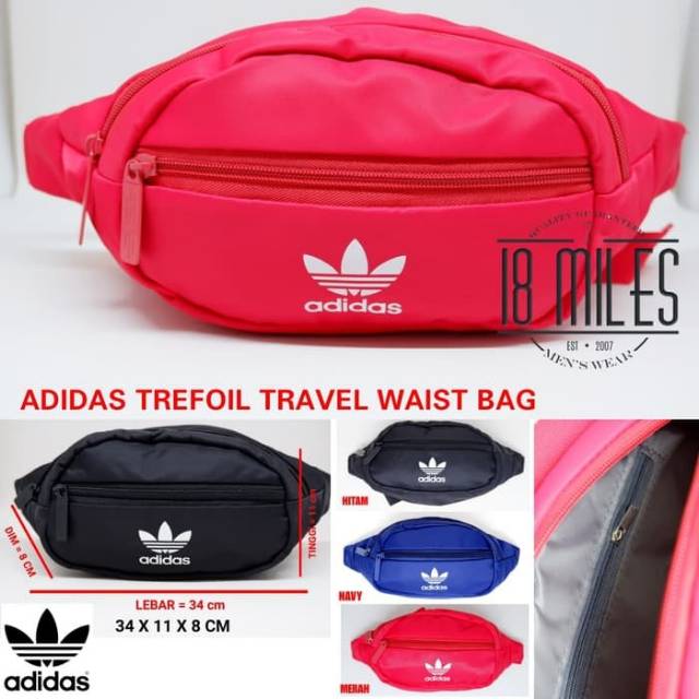 tas WAIST bag A D I D A S trefoil travel pack 3 warna import premium UNISEX