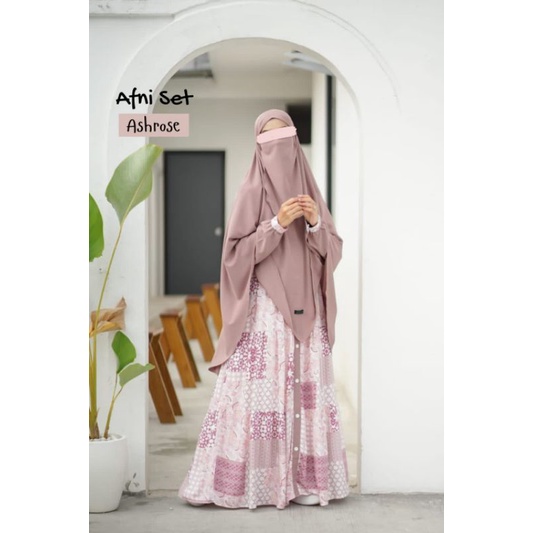 Afni Set Gamis Free Cadar by Mumtaz Hijab
