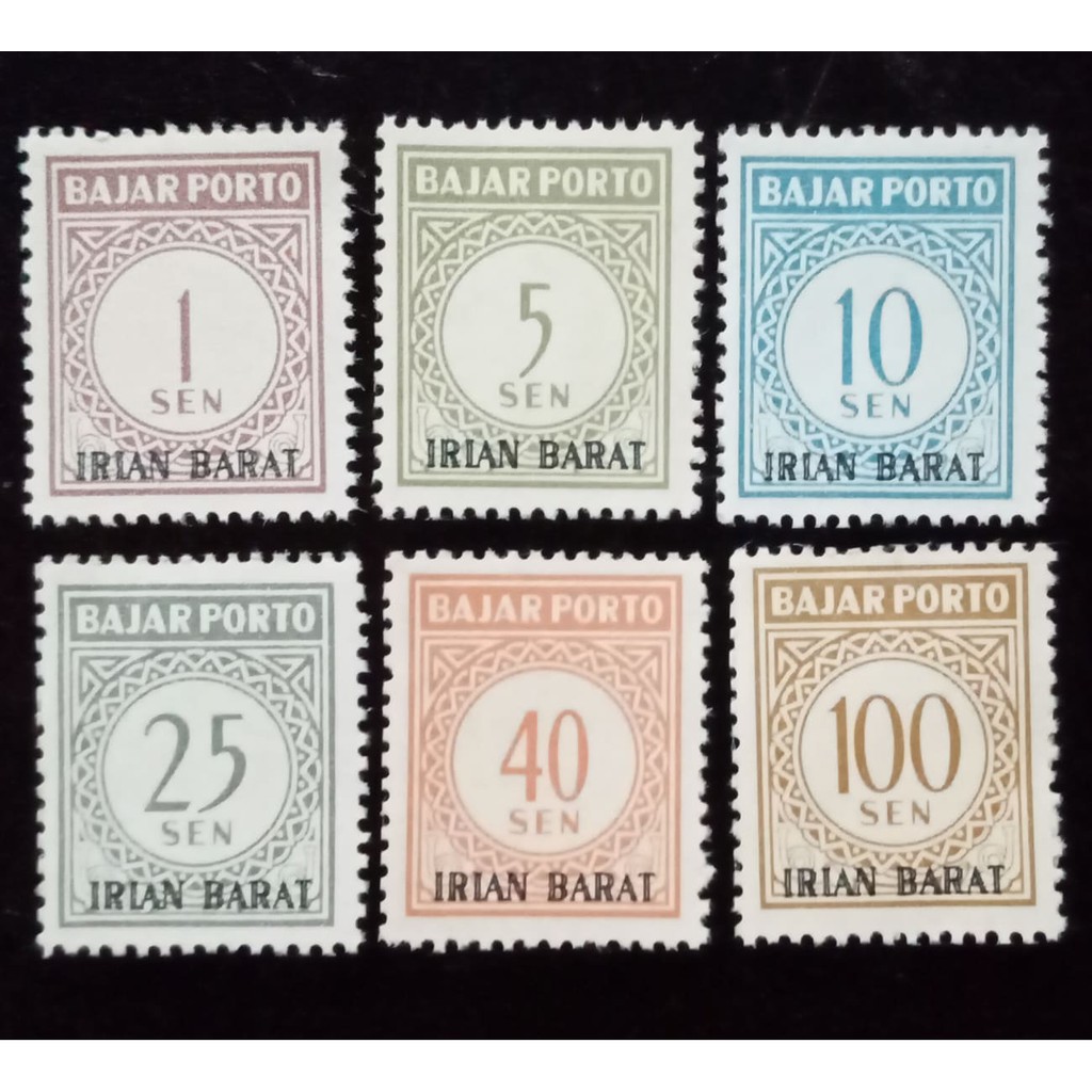 Perangko Bajar Porto Irian Barat 1 - 100 Sen (6 Pcs)