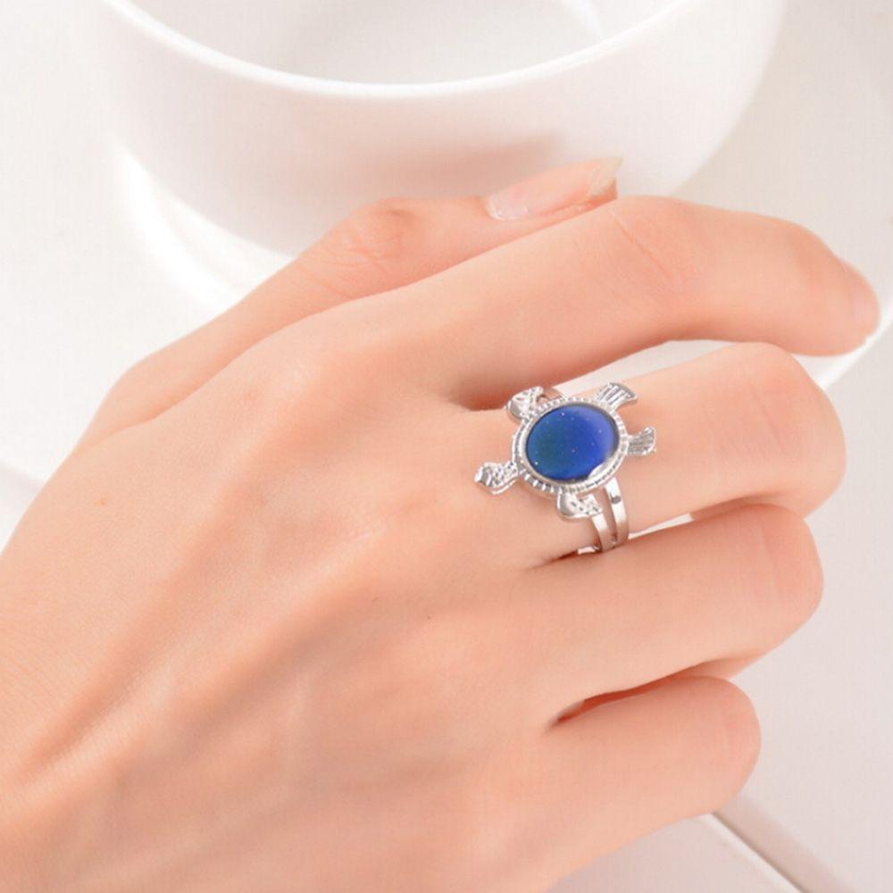 Needway   Mengubah Suasana Hati Cincin Multicolor Emosi Suhu Adjustable Finger Rings