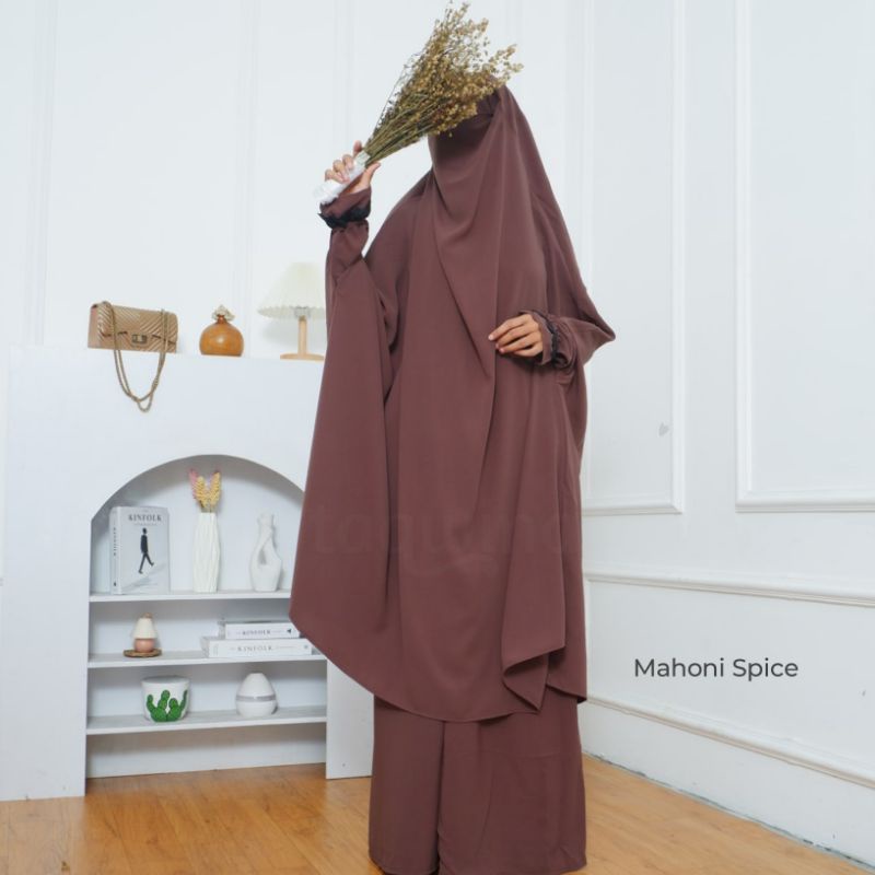 Inayah  French Khimar Set ( Khimar dan rok)
Mahoni Spice