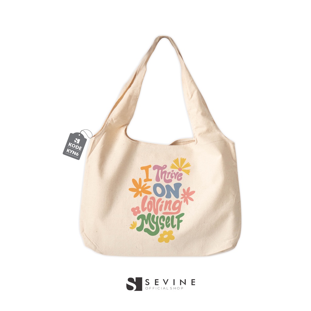 Sevine Tote Bag Kanvas Bonnie Tas Wanita Totebag Kuliah Laptop Quotes Motivation Aesthetic Vintage Retro Pastel - KYN