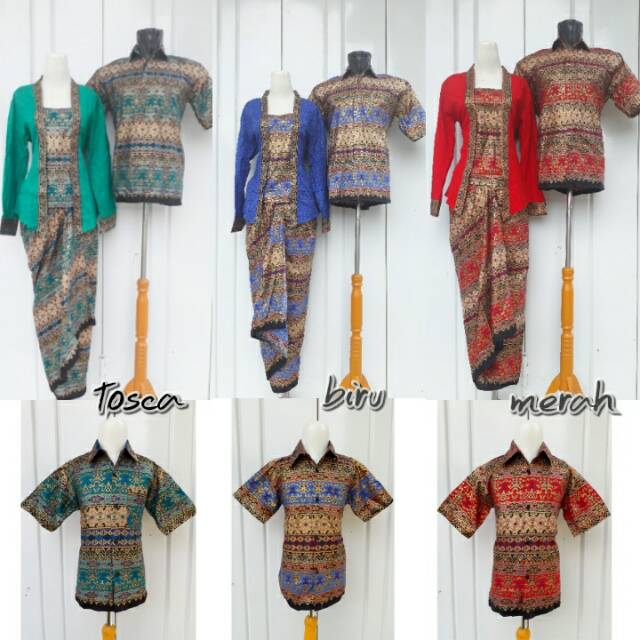 Baju batik couple keluarga rok lilit instan corak asmat