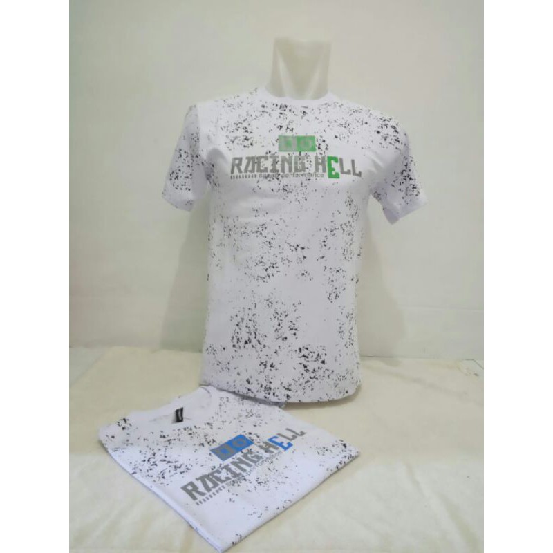 kaos oblong outaider m putih racing hell pendek