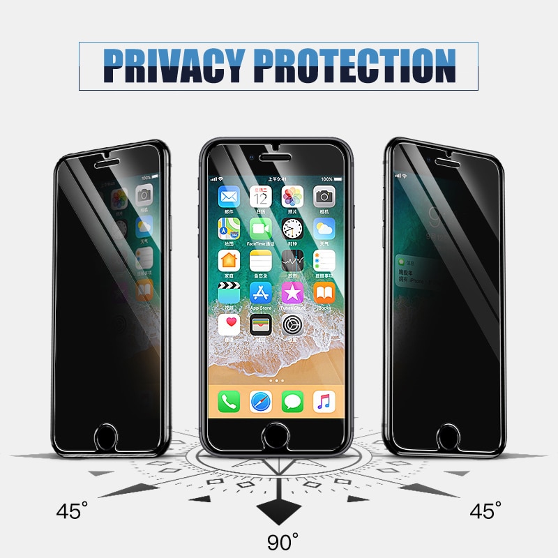 100D Anti Spy Tempered Glass For iPhone 12 mini 11 Pro XS Max X XR Privacy Screen protector iPhone 7 8 6 6S Plus SE 2020 Glass