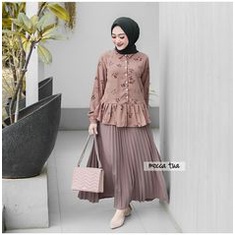 ROK PLISKET 256 MURAH PREMIUM HYGET MAYUNG SALE POLOS REMPEL MUSLIMAH MODELLANO FLARE SKIRT FLOWY