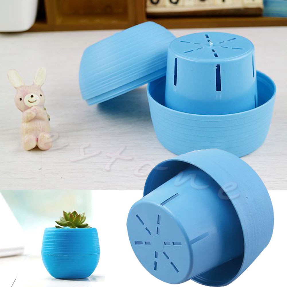 Pot Bunga / Tanaman Mini Dengan Bahan Plastik Warna Warni Ukuran 7x7cm Untuk Dekorasi Rumah / Kantor