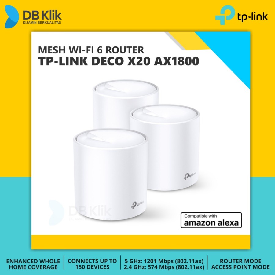 Mesh Wi-Fi Router TP-Link DECO X20 AX1800 Whole Home- TP Link DECO X20