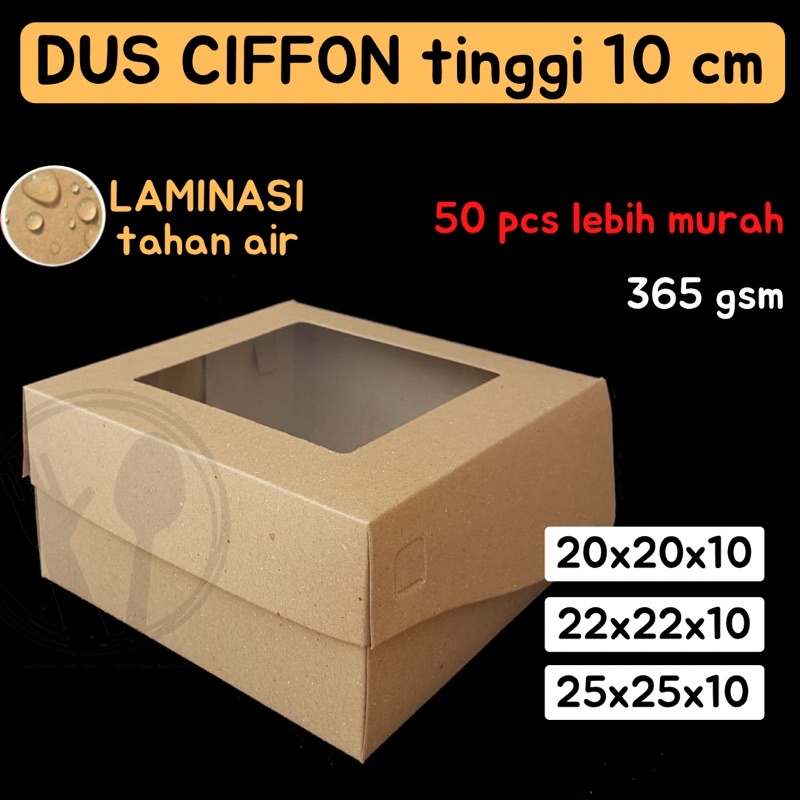 Jual Dus Chiffon Sifon Cifon Ciffon Kue Tar Roti Ulang Tahun Kraft Jendela Window Laminasi Box