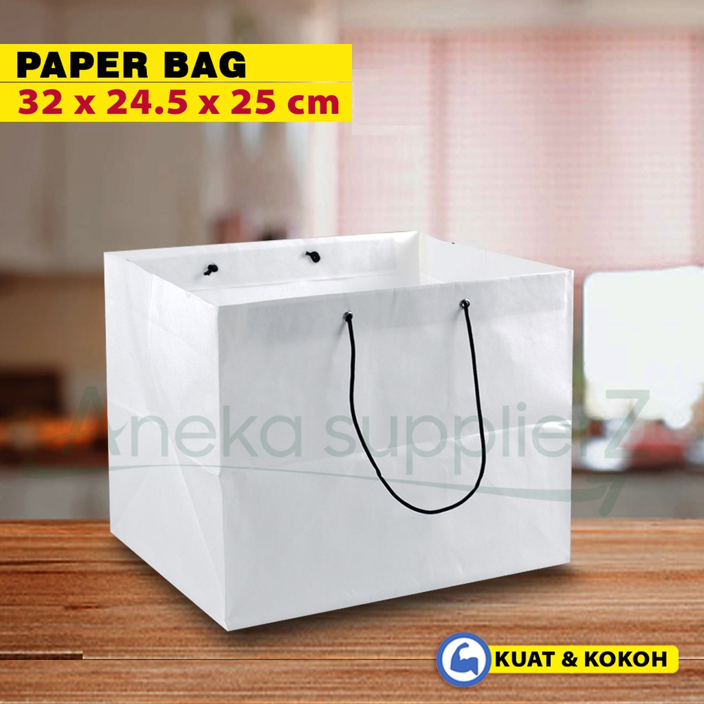 

Paper Bag Polos - Paper Bag | 32 x 24,5 x 25 cm - PUTIH (10 psc)