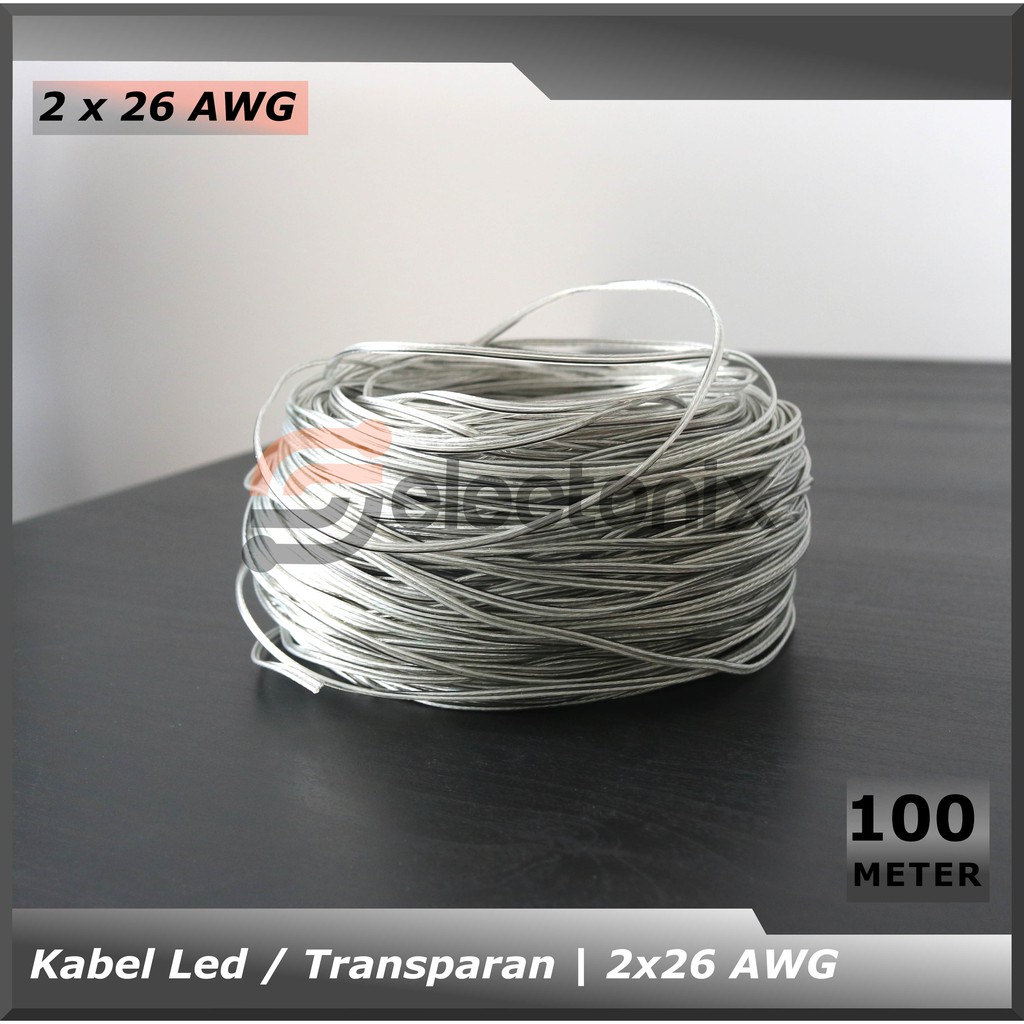 Kabel Listrik 2 x 26 AWG | Transparan [100m]