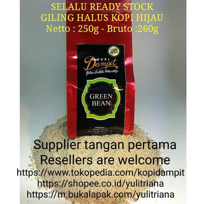 

GILING HALUS Kopi Hijau / Green Coffee Tekstur mirip pasir pantai - kkp353