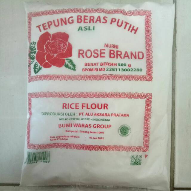 

Tepung beras putih rose brand 500gr