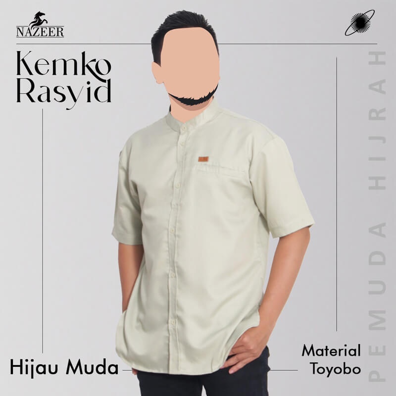 Kemeja Basic Pria Casual Simpel Keren Lengan Pendek RASYID NAZEER