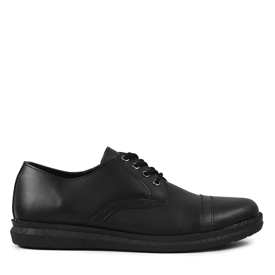 BISA COD!! Sepatu Casual Formal Pria Pantofel Bertali Oxford Hitam Kulit Sintetis Kerja Kantor