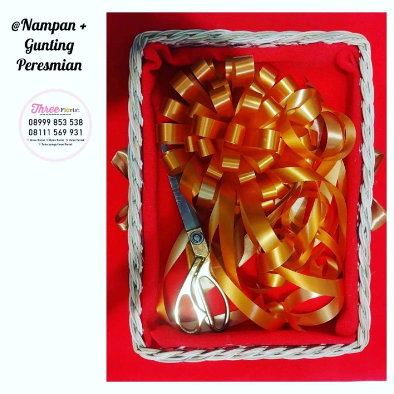 nampan peresmian custom / nampan peresmian / pita gunting hias / gunting peresmian