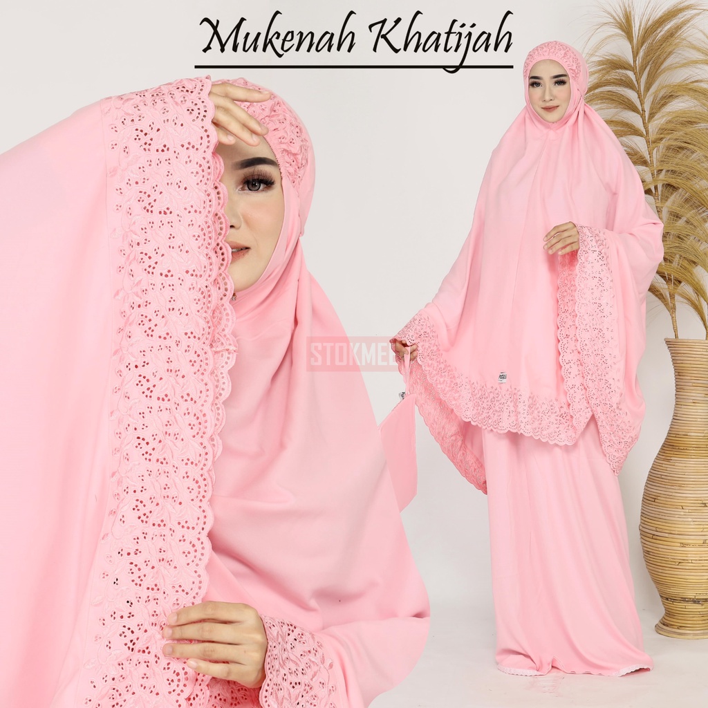 Mukena Dewasa Khodijah Free Tas Cantik Mukenah Khadijah Jumbo Bahan Katun Premium Adem