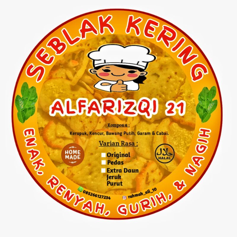 

Seblak Kering Original / Ekstra Daun Jeruk