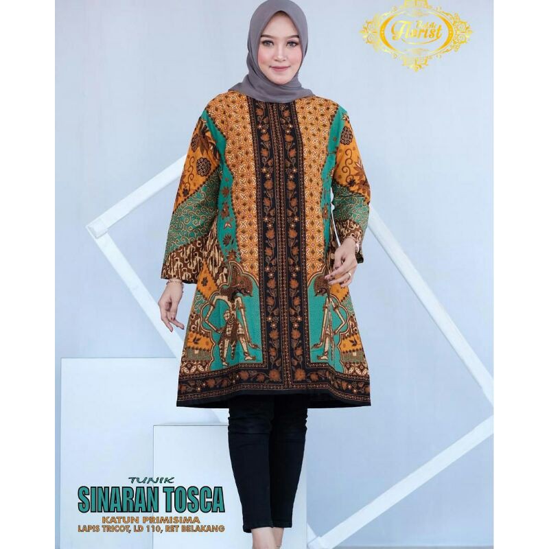 tunik batik sinaran tosca by batik florist