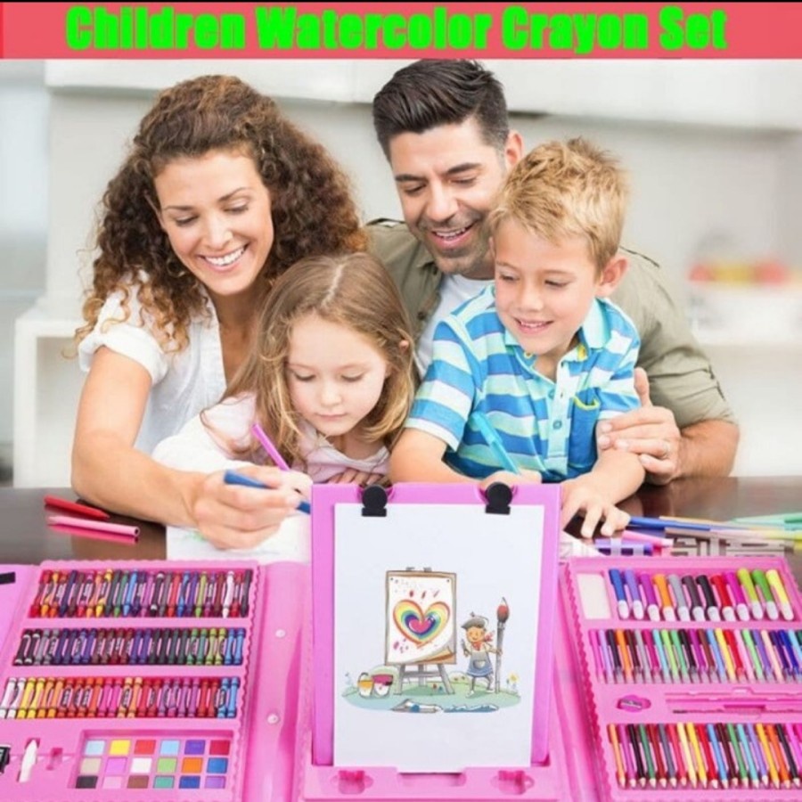 Crayon Anak Set 208 pcs Pensil Warna Alat Lukis Gambar Jumbo Sekolah A