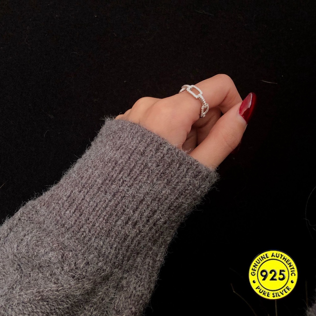 Cincin Rantai Bahan S925 Silver Untuk Wanita