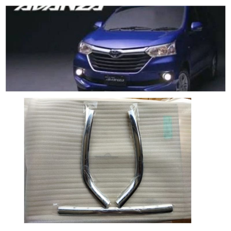 Garnish Lis Chrome Bumper Depan Avanza Xenia 2016 - 2018 Original