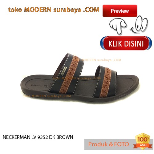 NECKERMAN LV 9352 DK BROWN sendal pria sopan casual flat flip flop