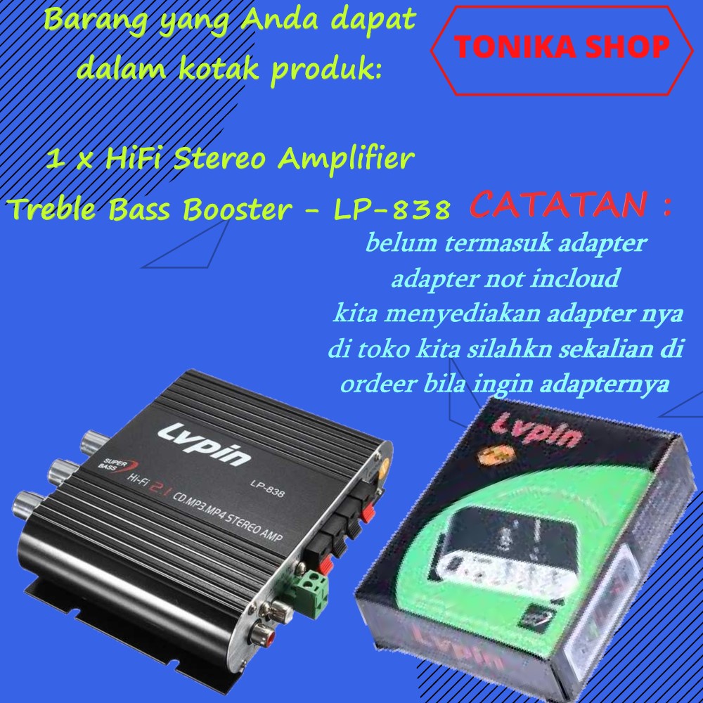 power amplifier LVPIN Mini HiFi Stereo Ampli Treble Bass Booster subwofer murah 12V 20W