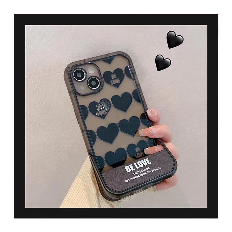 Soft Case TPU Transparan Motif Hati Untuk iPhone 13pro 12promax SE2020 11 Pro MAX 6S 7 8plus X XS XR