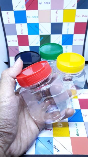 Botol Toples Mini Wadah Plastik KOTAK 170ml