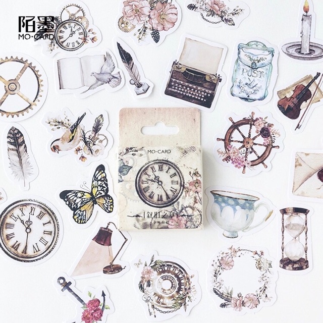 

45Pcs Stiker Deco Motif Classic untuk Scrapbook DIY Bujo Journal Planner