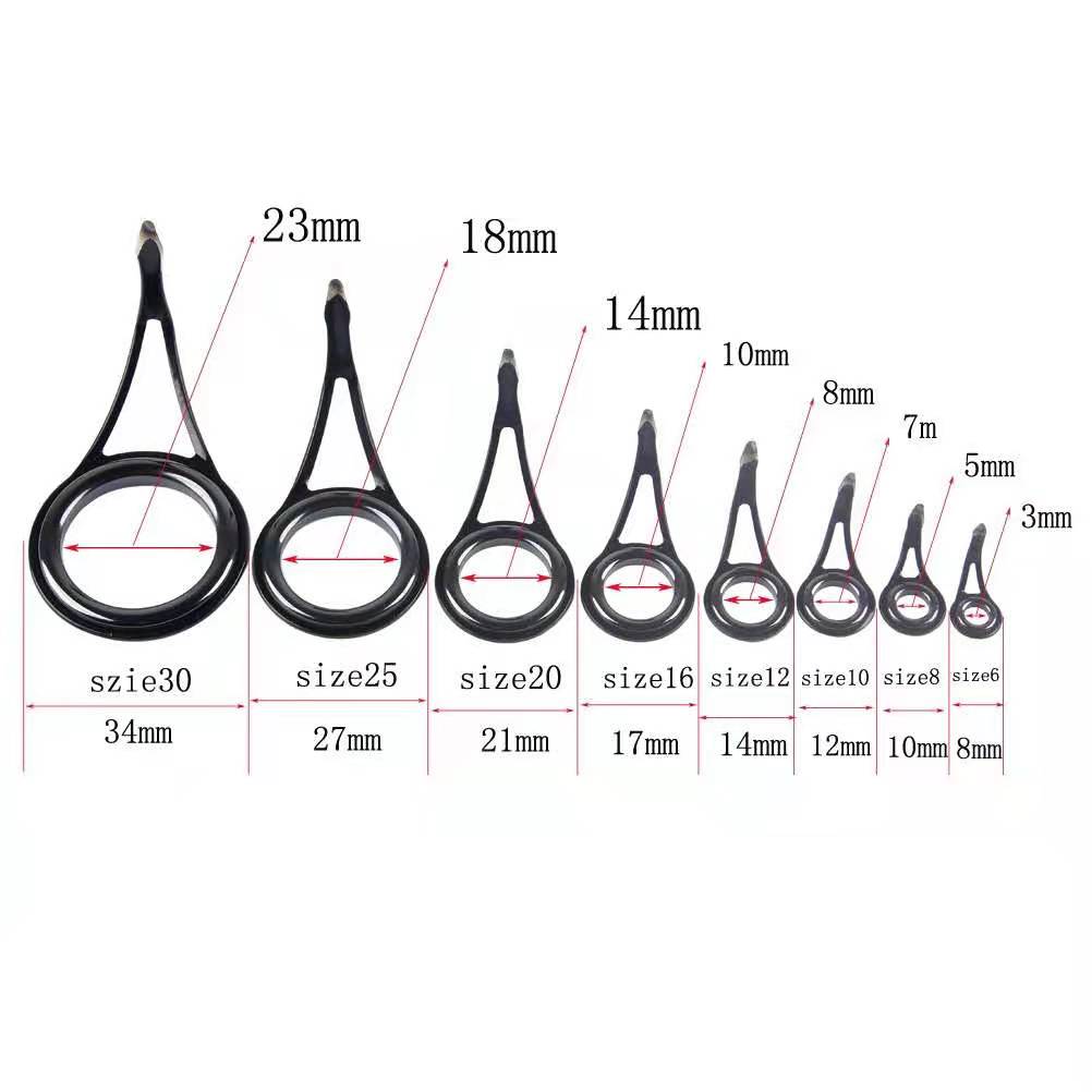 9 Pcs Set Fishing Guide Ring Joran Pancing Ukuran Campur Alat Pancing