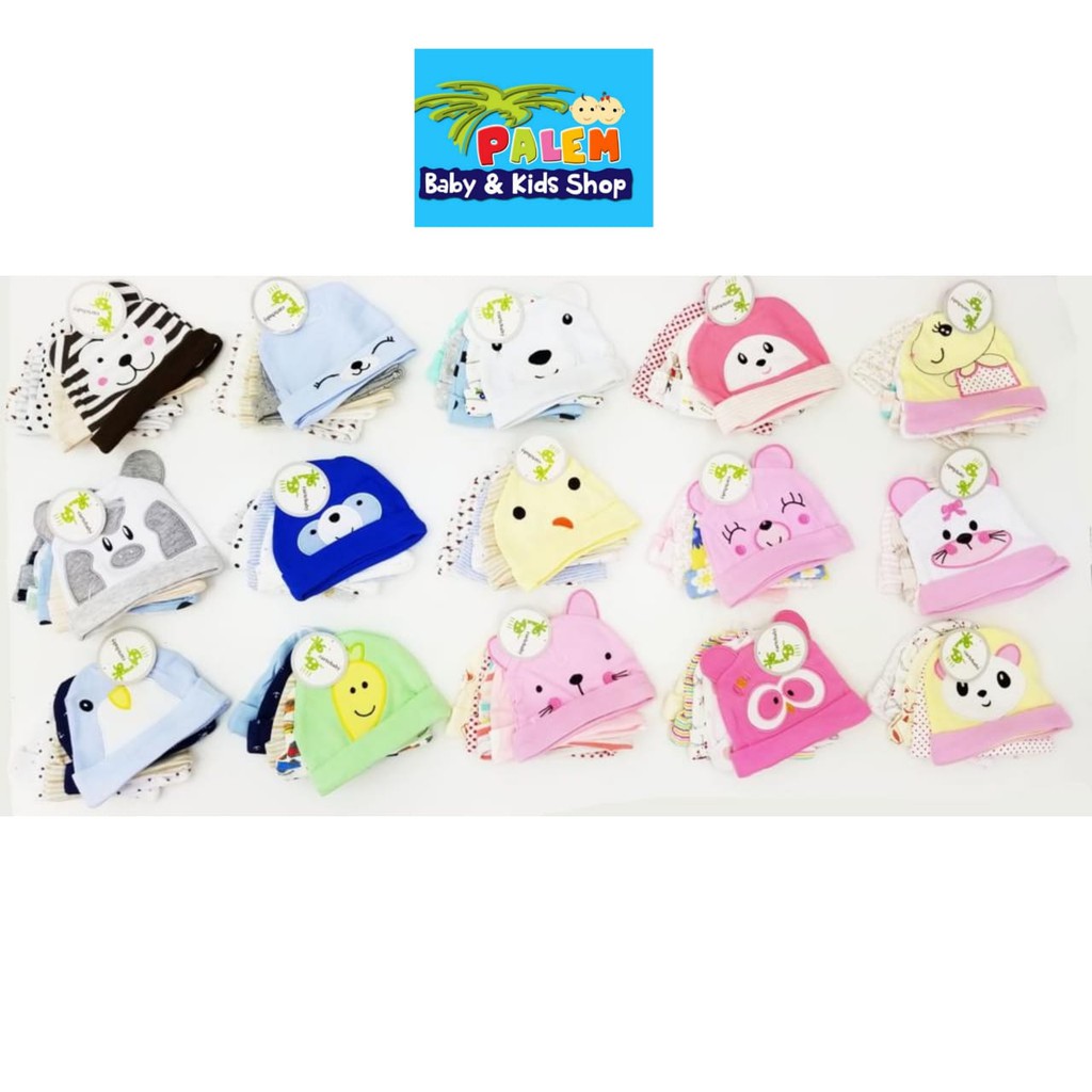 Topi Catell love 1 Set Isi 5pcs Kupluk Bayi Newborn