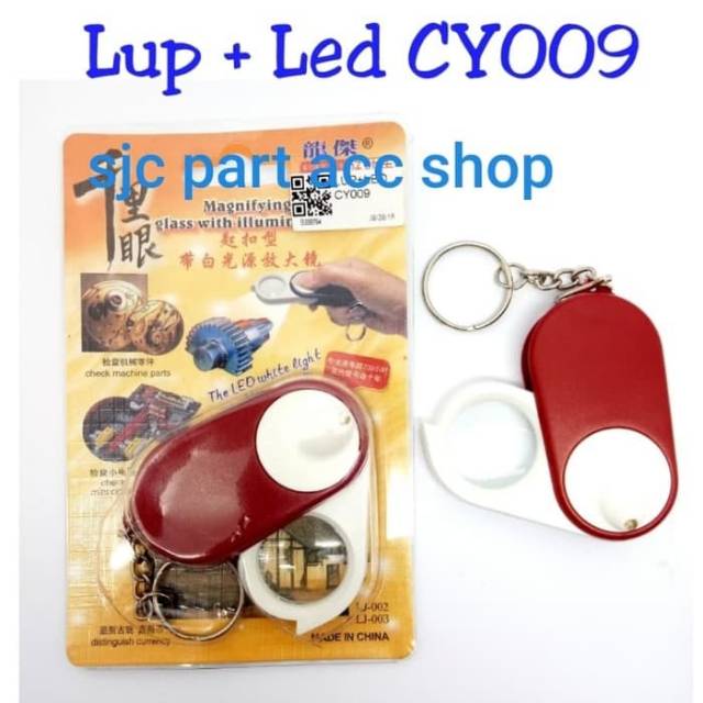 Kaca pembesar + lampu led cy 009