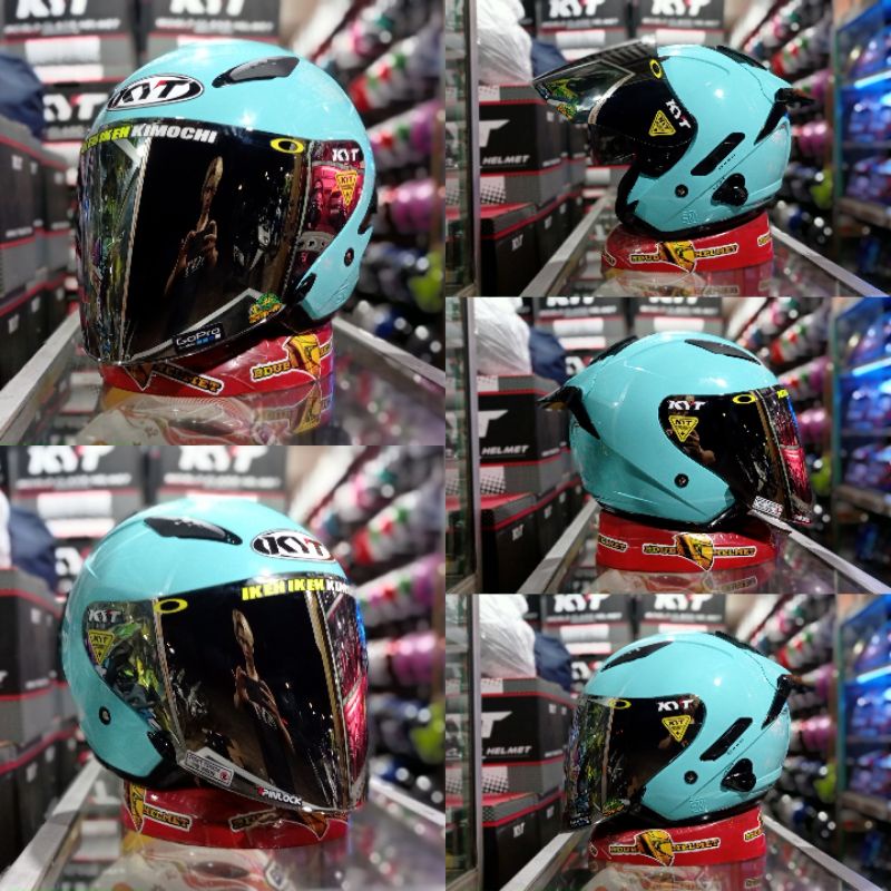 HELM KYT GALAXY  WHITE PAKET GANTENG KACA VENOM 100% ORIGINAL SNI~DOT-H-v-gold/silver+spo2