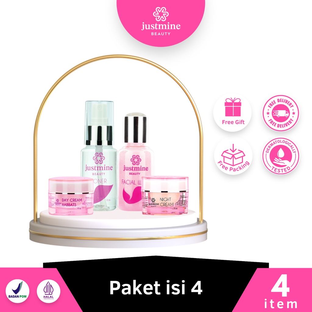 Justmine Beauty Skincare Paket Skincare isi 4 All Varian Series Untuk Semua Jenis Kulit