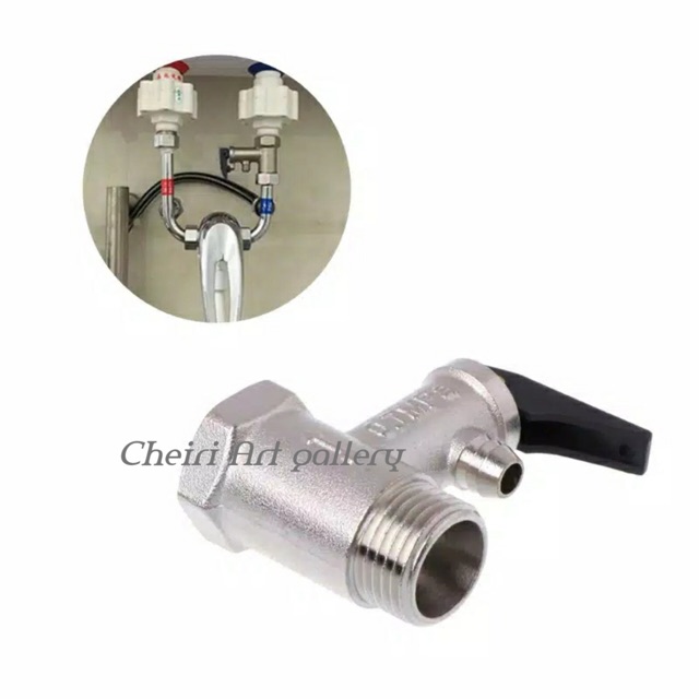 Jual Safety Valve Water Heater Stainless Tebel / Stop Kran Water Heater