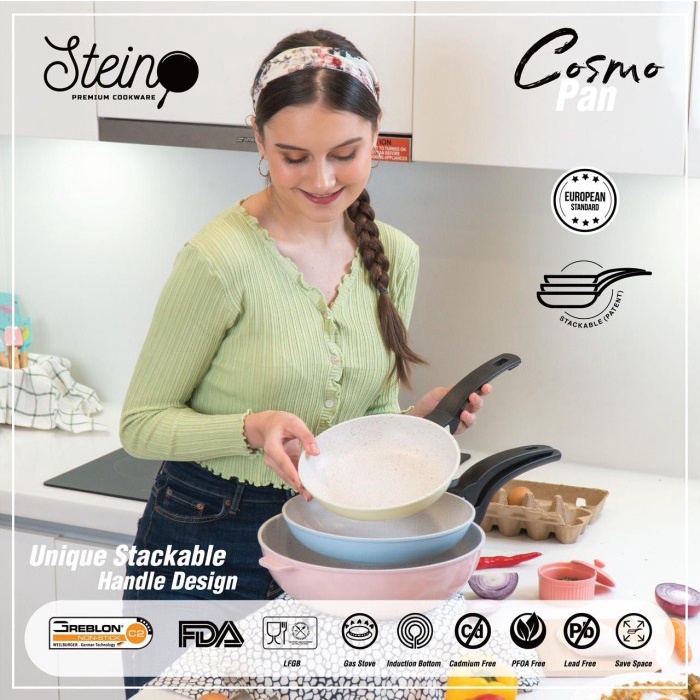 Stein Steincookware Cosmo Pan Unique Stackable Handle Floating Design _Art