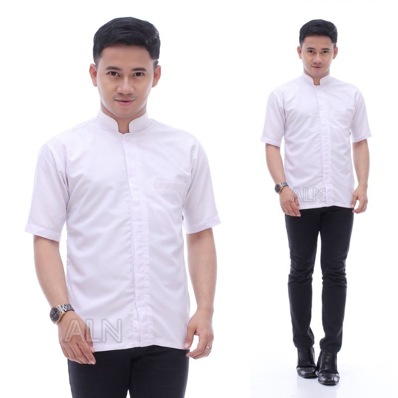 Baju Koko Habaib Putih Polos Lengan Pendek | Shopee Indonesia