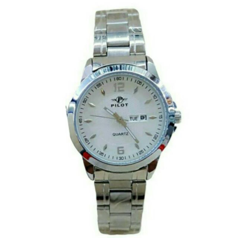 (Cod)Jam Tangab Wanita Fashion Pilot Tanggal Aktif Anti Air Strap/Stell Original(Dikirim Jakarta)