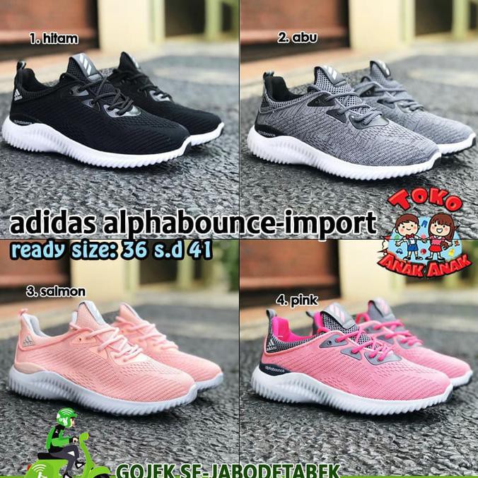 (Ori) Sepatu Adidas Alphabounce - Import. Sepatu Snekakers. Sepatu Adidas. - Hitam, 36 - Termurah