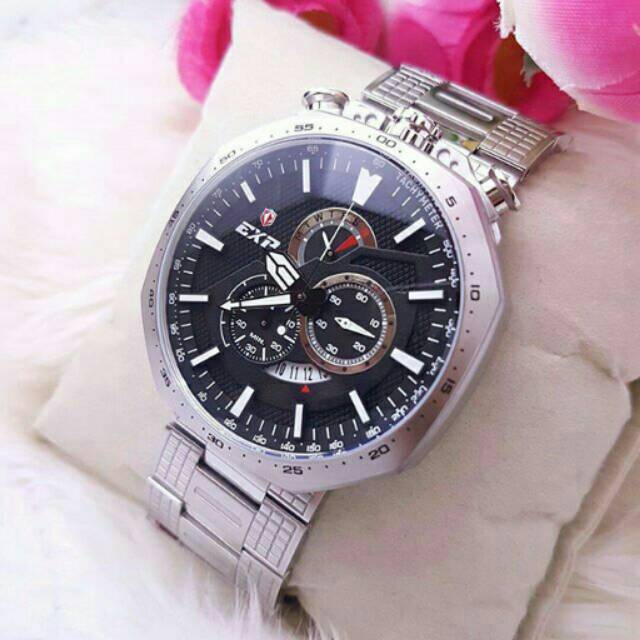 Jam Tangan Expedition Revolution 6745 Men Silver Black Original