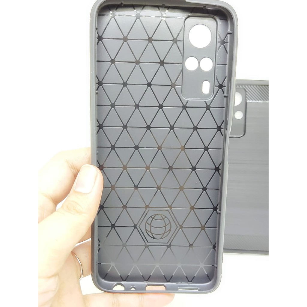 Case Slim Fit Carbon Vivo Y51 2020 6.58 inchi Softshell Fiber Multi Carbon Anti Melar