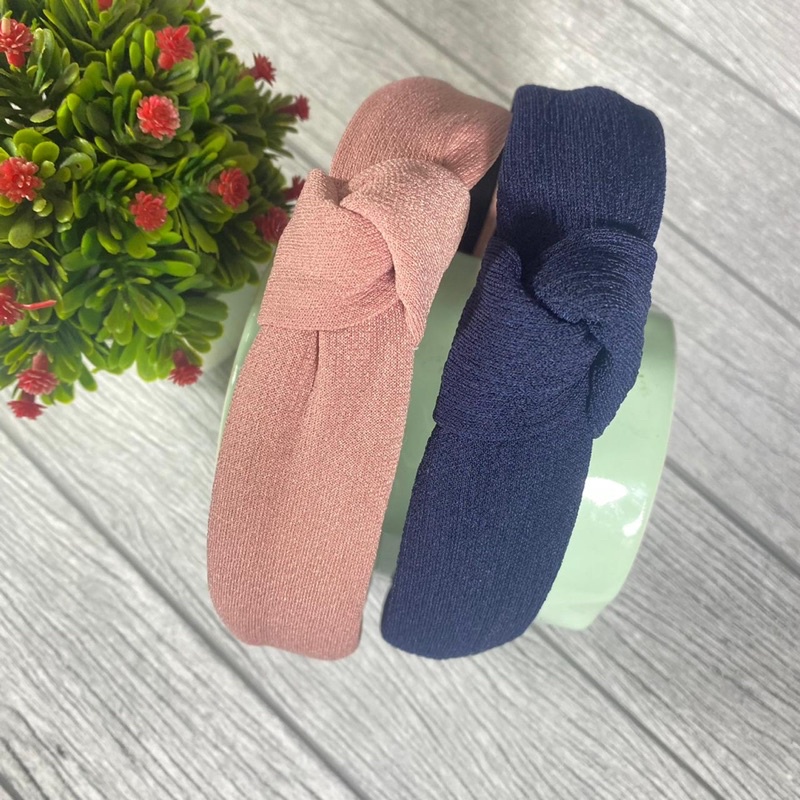 Bando Korea Bandana Wanita Murah Model Polos Bando Simpul Aksesoris Rambut Wanita Import