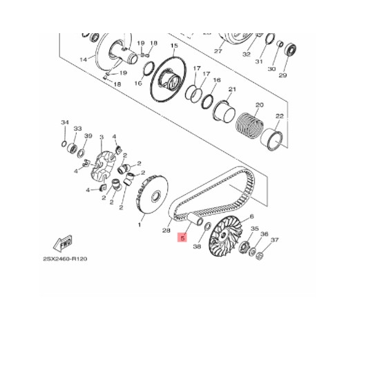 collar bosh rumah roller roler soul gt fino xride x ride 125 free go freego fazzio ori ygp 2PH-E7674-00