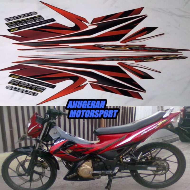 striping / sticker lis satria Fu merah hitam 2008 ckd