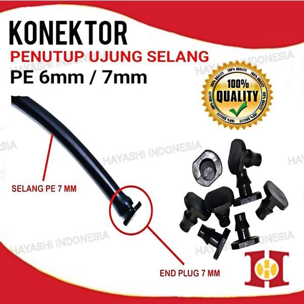 Penutup Selang PE 6mm  7mm Konektor End Plug-50PC