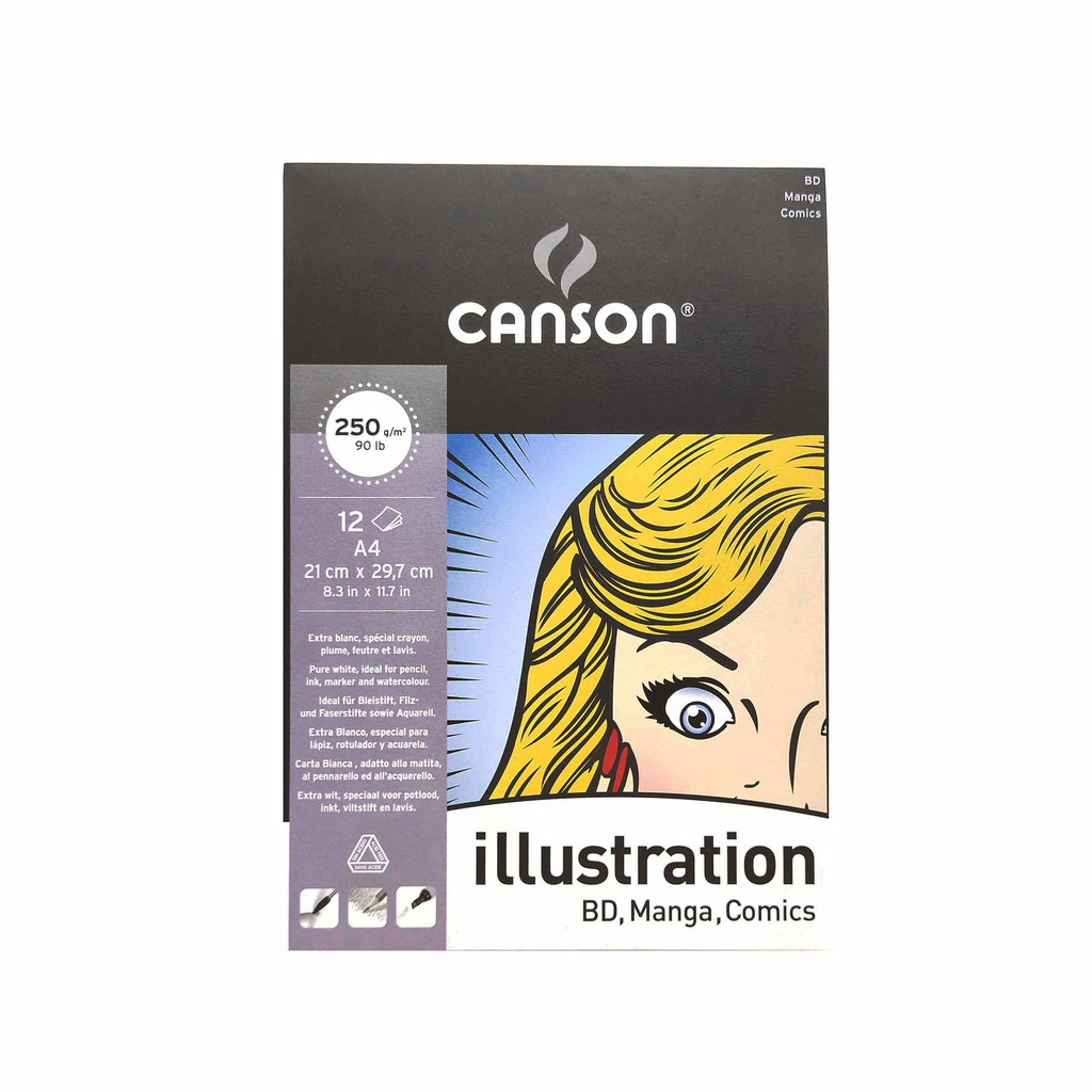 Canson Illustration Pad A4 Isi 12 Sheets 250gsm C200387200