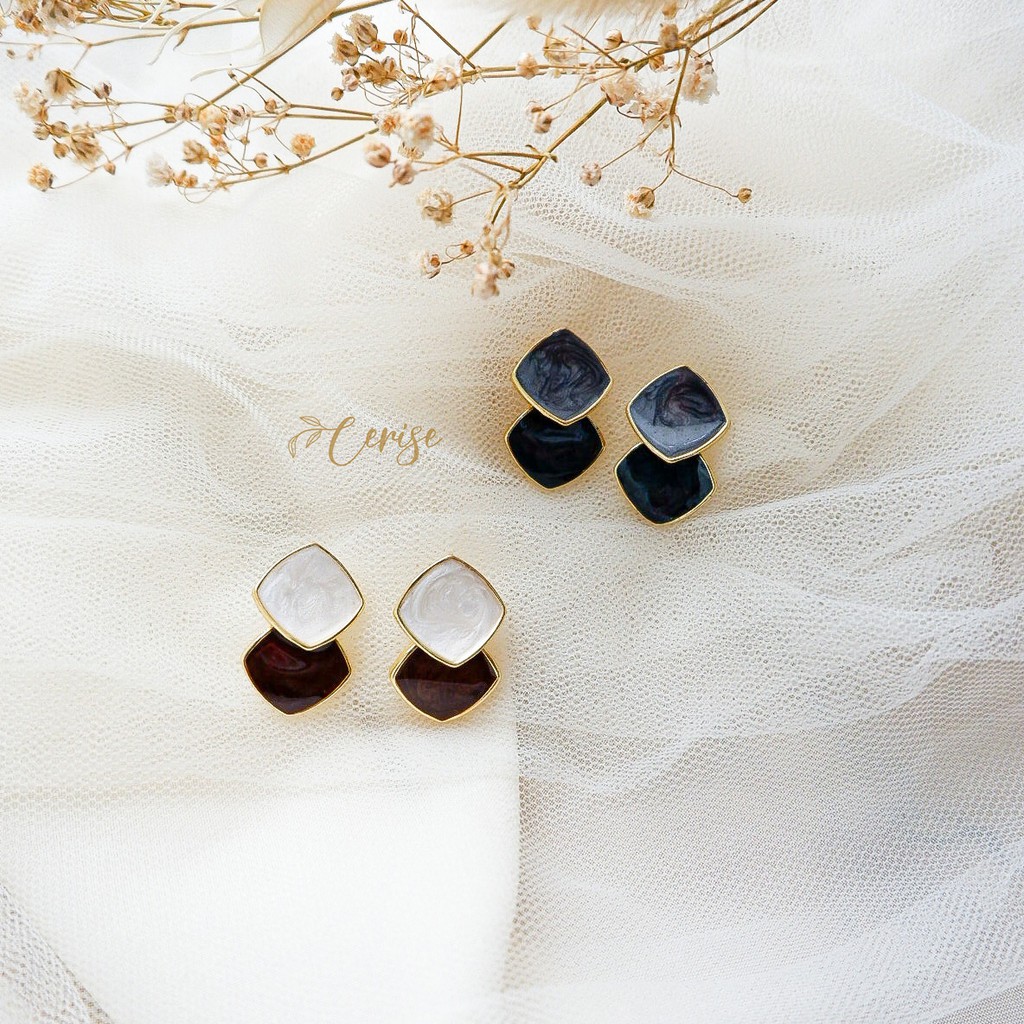 Leana Earrings | Anting tusuk korea retro aksesoris wanita cantik trendy stylish